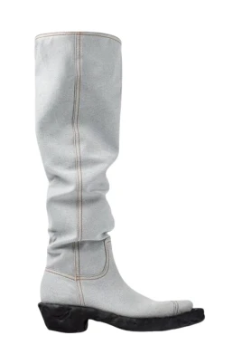 Knee-High Denim Boots