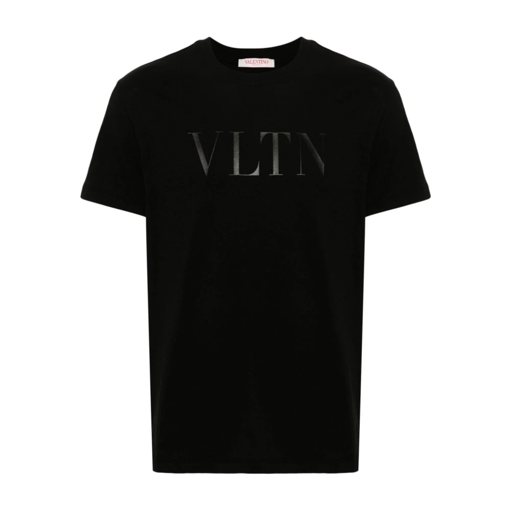 Valentino Garavani Svart Logo Print Crew Neck T-shirt Black, Herr