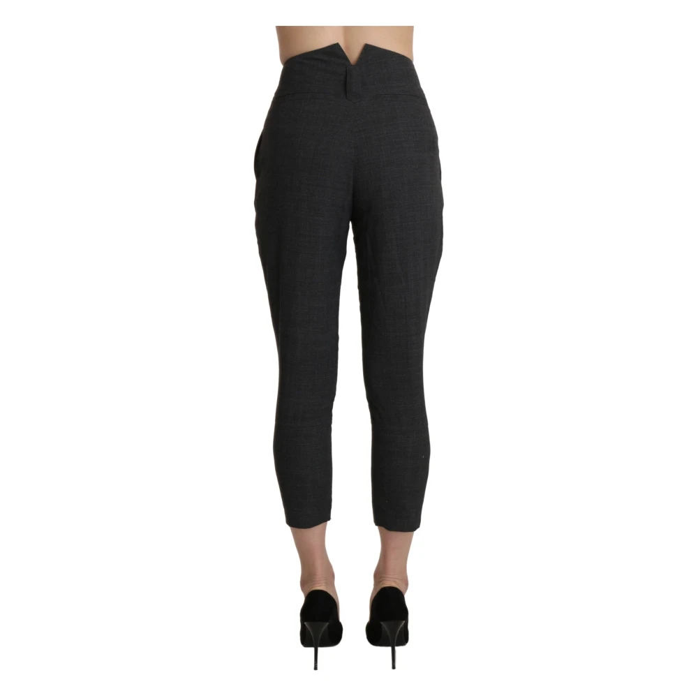 Ermanno Scervino Zwarte hoge taille cropped capri-broek Black Dames