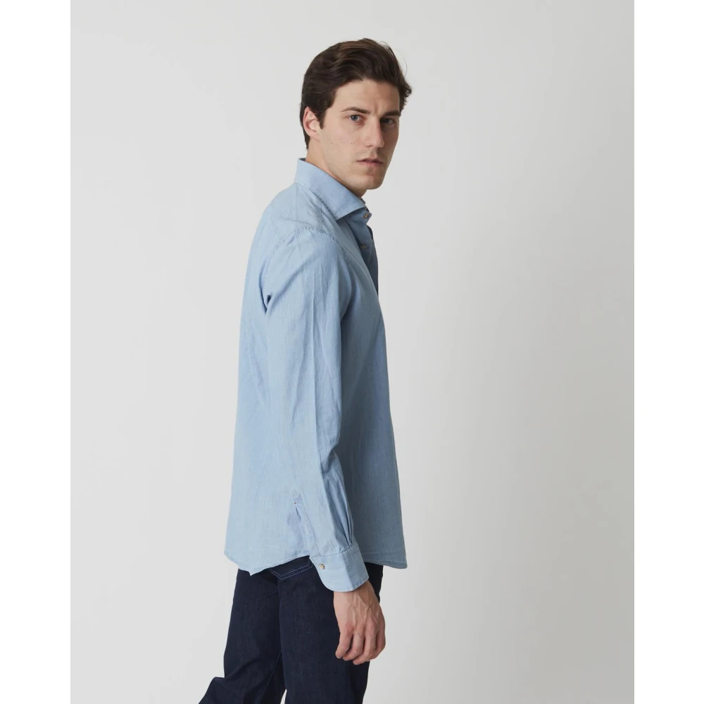 Mazzarelli Casual Shirts Blue Heren