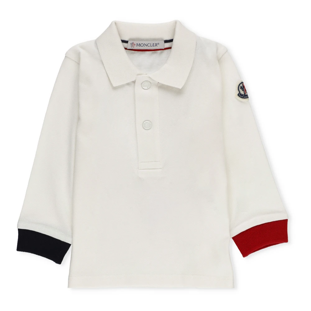 Moncler Vit Bomull Piquet Polo Skjorta White, Pojke