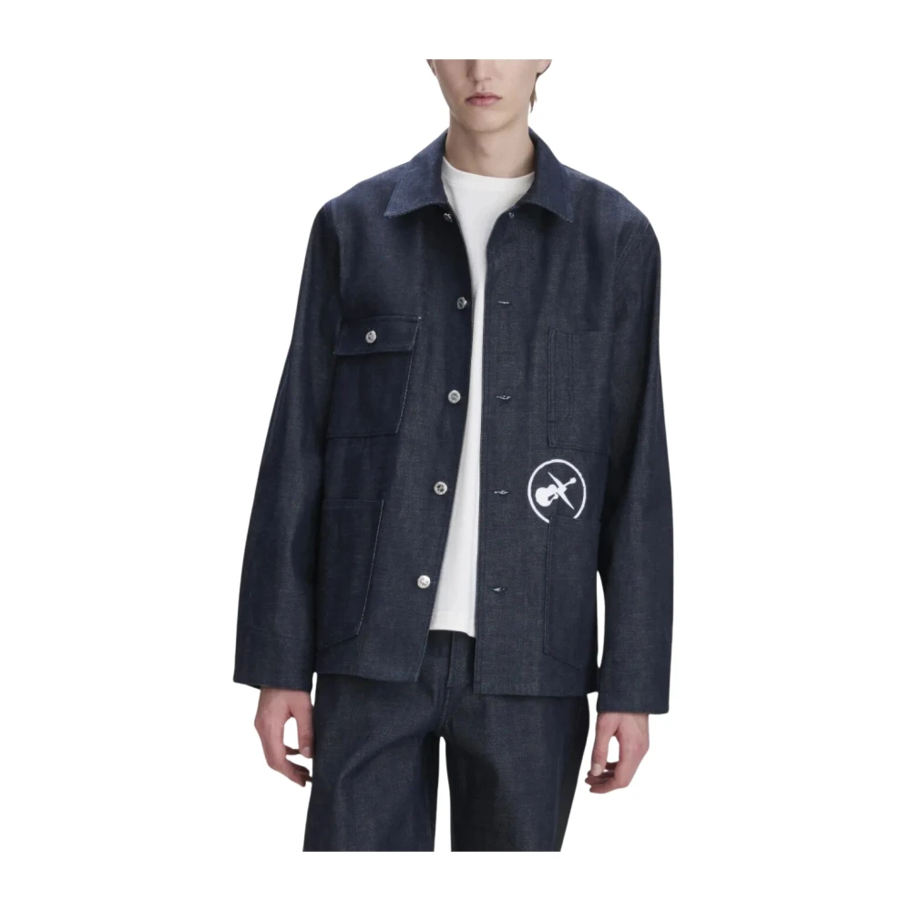 A.p.c. Men's Blue Grand Jack Jacket - Denim Jackets - L - Jackets