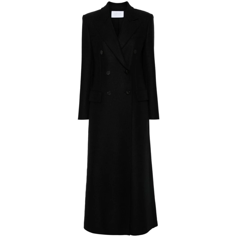 Langer Wollmantel Schwarz Aw24 - Harris Wharf London - Modalova