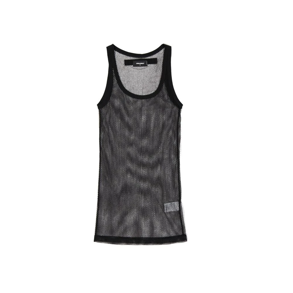 Dsquared2 Women's Black Cotton Tank Top - Sleeveless Tops - Xs - Tops