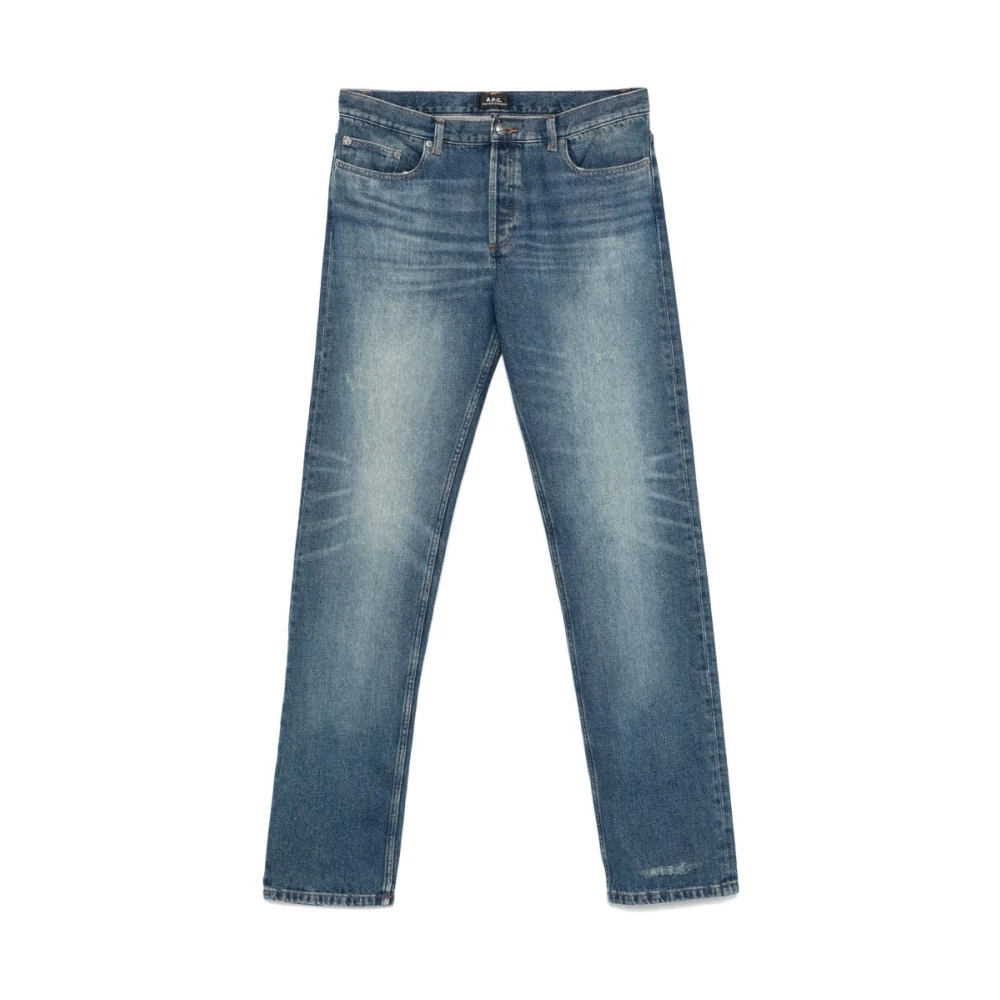 A.p.c. Indigo Blauwe Knoop Fly Jeans Blue Heren