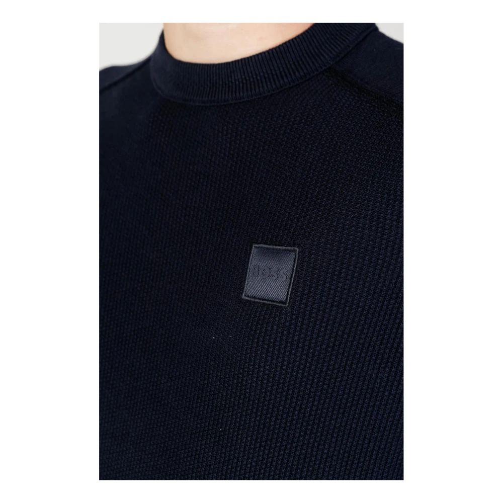 Hugo Boss Heren Blauwe Gebreide Kleding Blue Heren