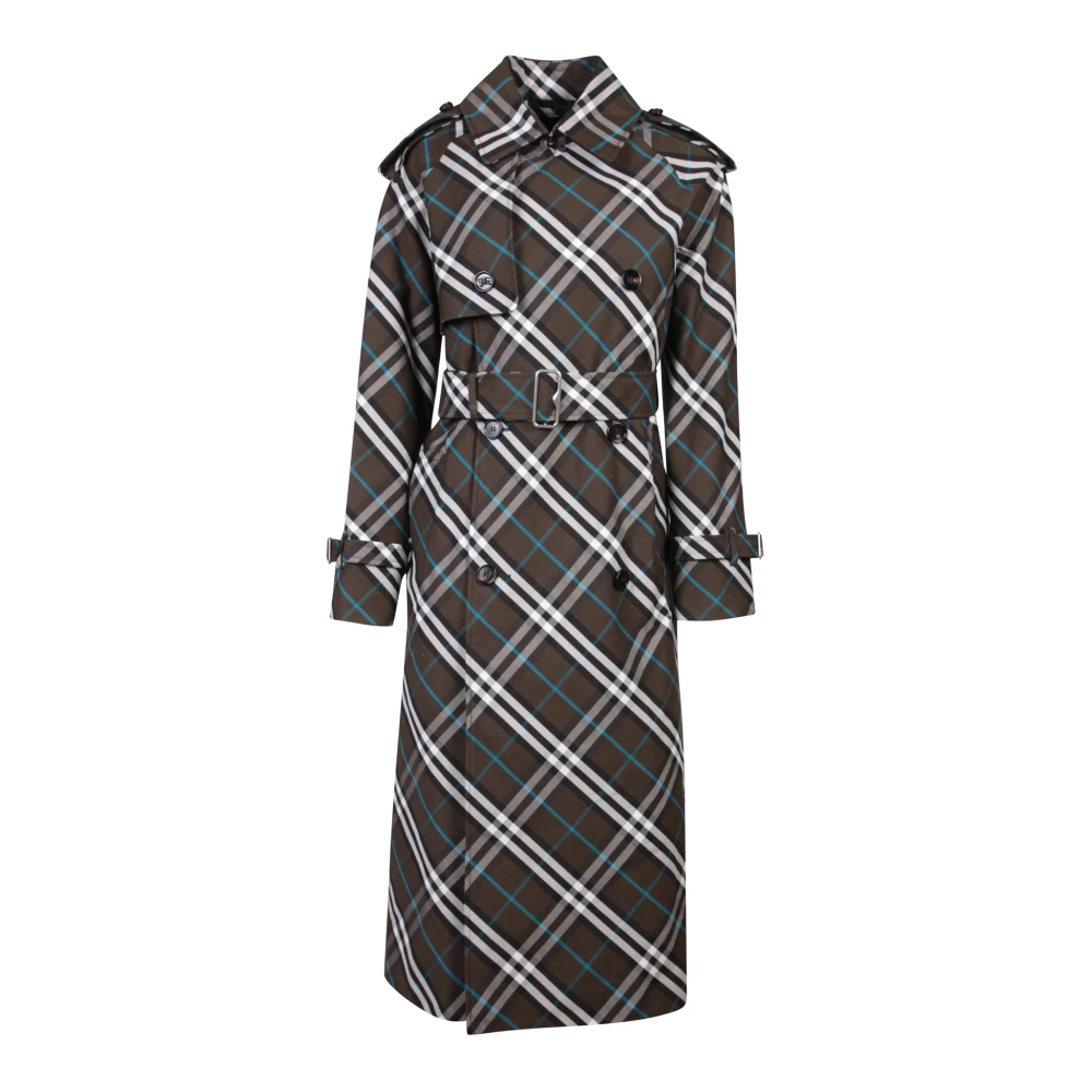Burberry Women's Black Trench Coats, 3XS, Check Trench Coat