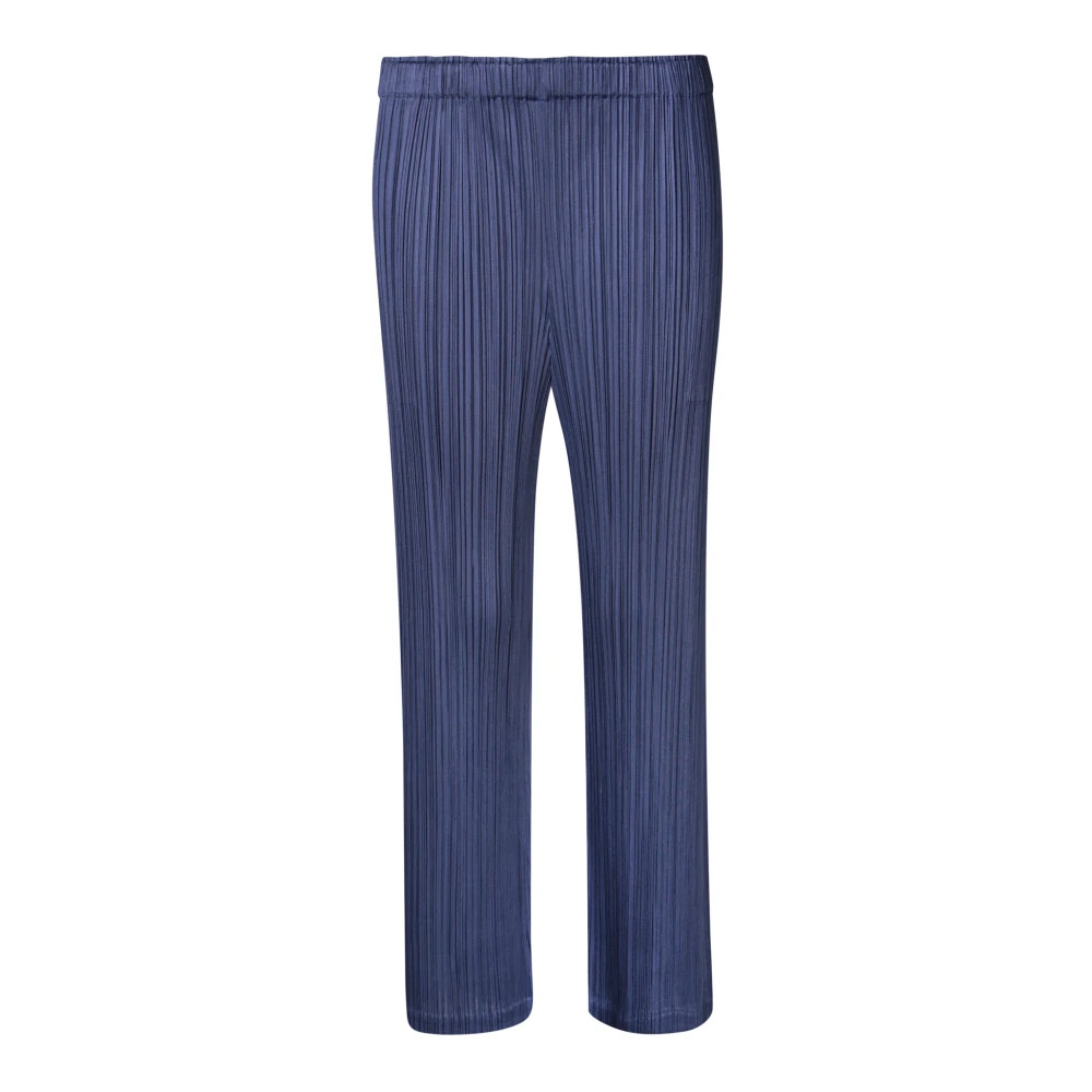 Issey Miyake Cropped design broek met elastische tailleband Blue Dames