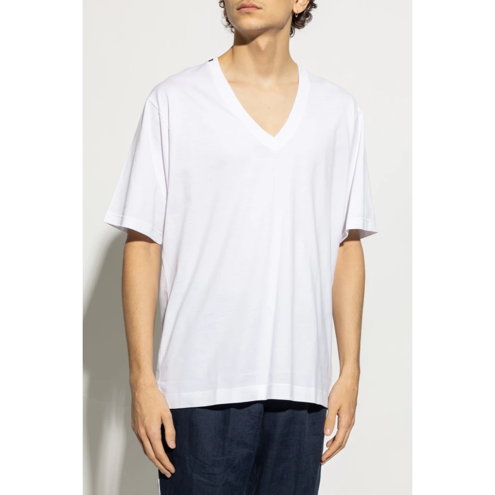 Dolce & Gabbana V-hals T-shirt White Heren