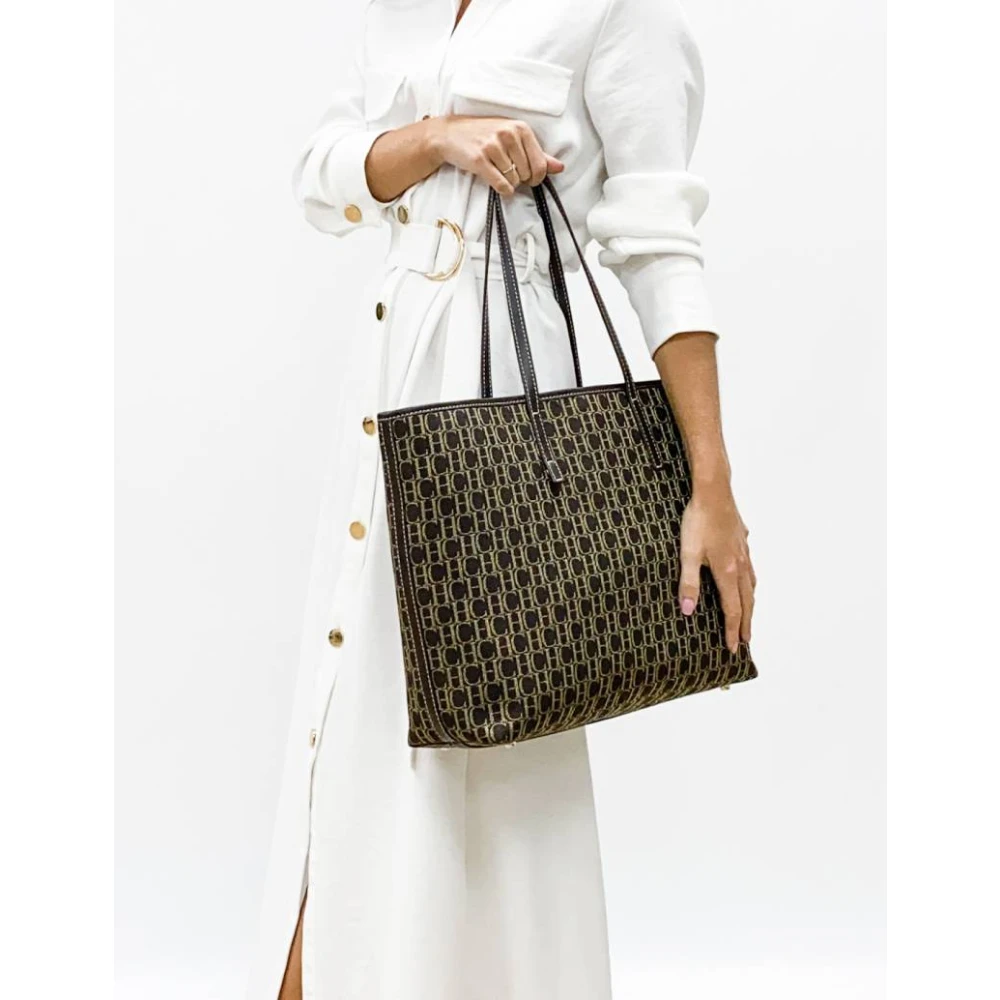 Carolina Herrera Canvas Shopping Tas El Dorado Brown Dames