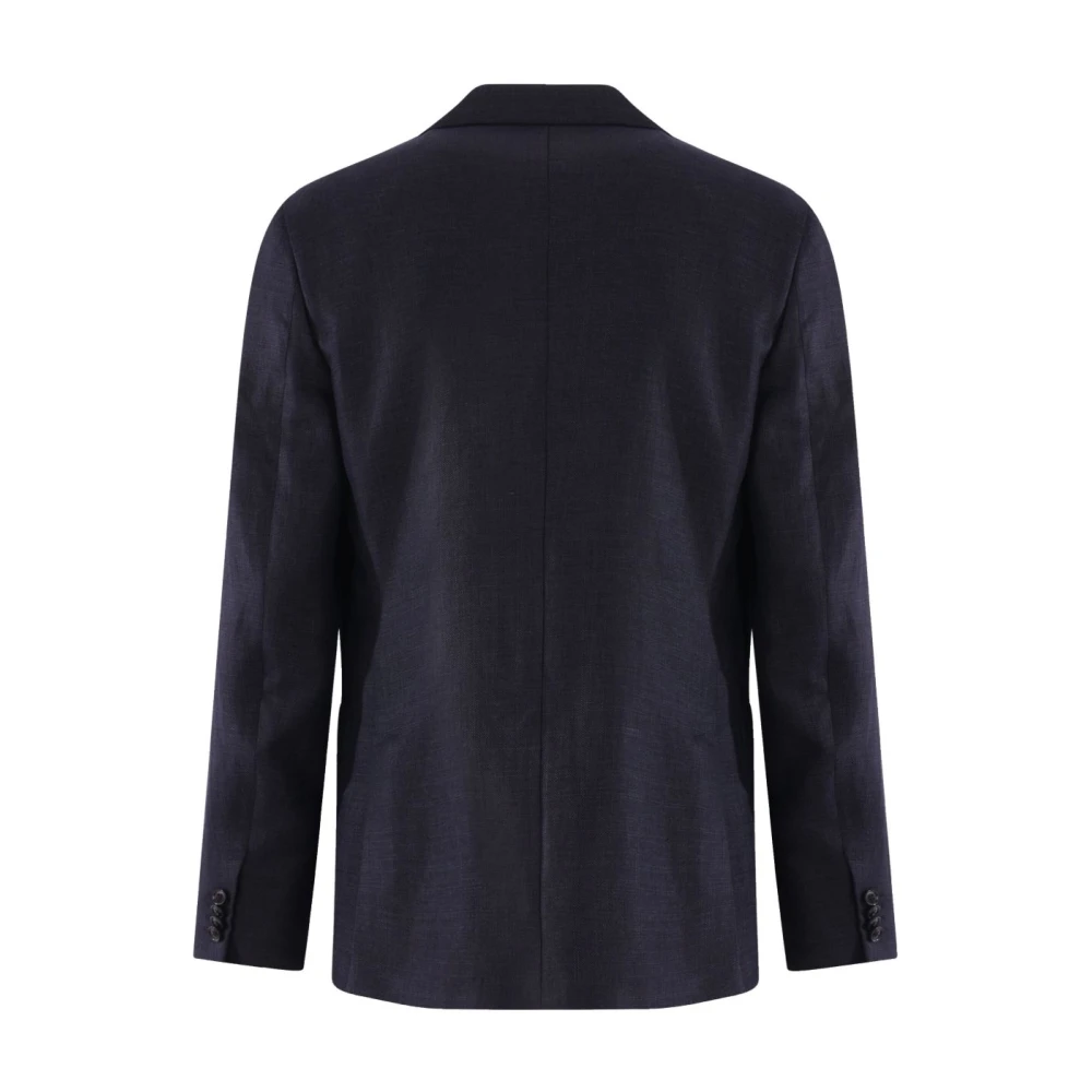 Ermenegildo Zegna Blauwe Linnen en Wol Jas Blue Heren