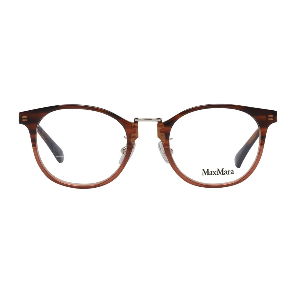 Max Mara Bruine Ronde Plastic Optische Monturen Brown Dames