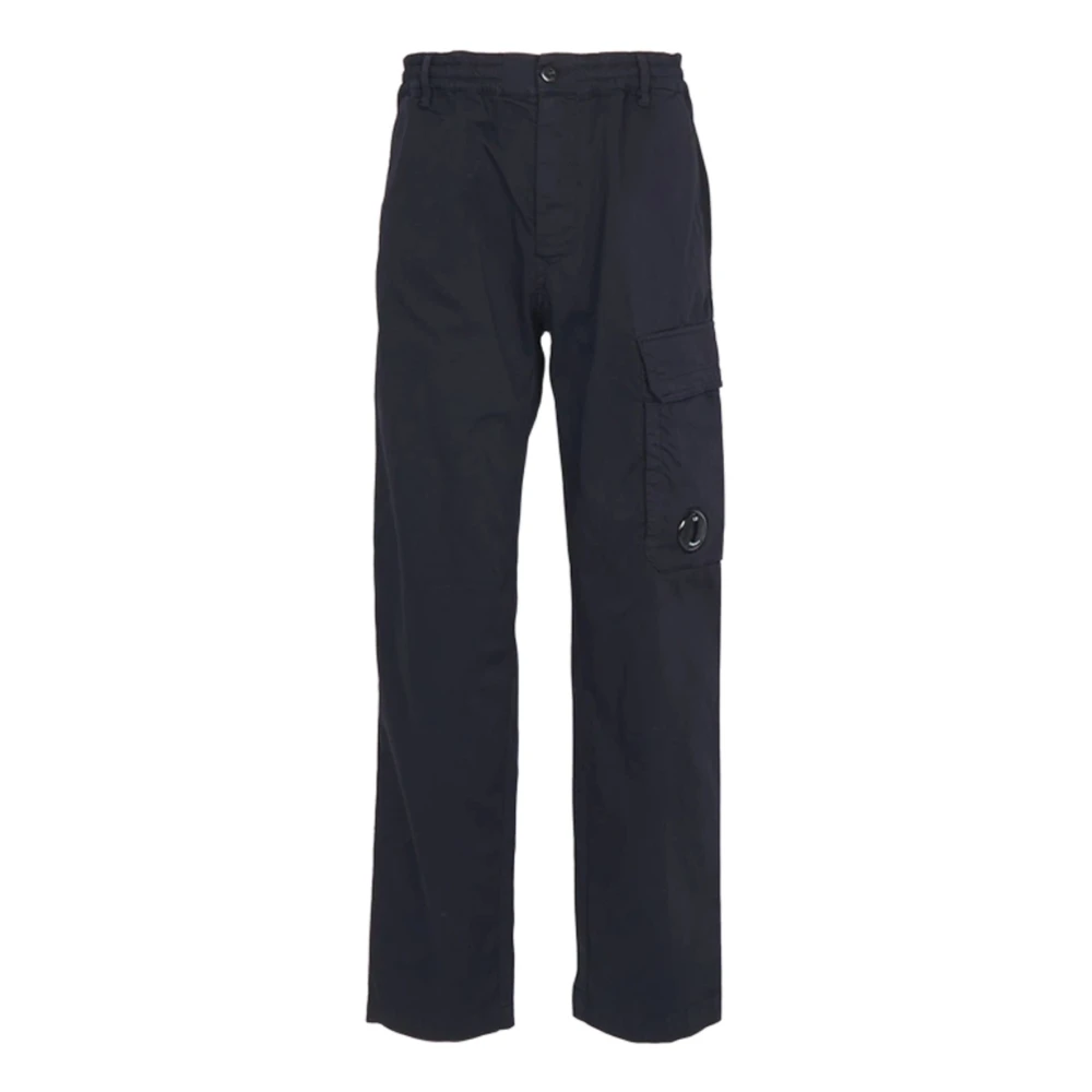C.p. Company , Straight Trousers, Male, Blue, L, Straight-Leg Cargo Trousers