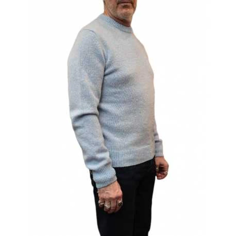 Jacob Cohën Blauwe Hemel Ronde Hals Gebreide Trui Blue Heren
