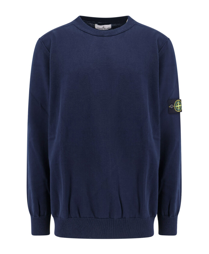 blue-ribbed-crew-neck-sweater