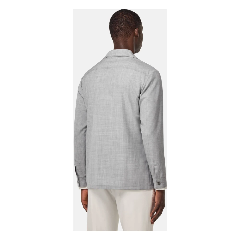 Boggi Milano Link wollen overhemdjas Gray Heren