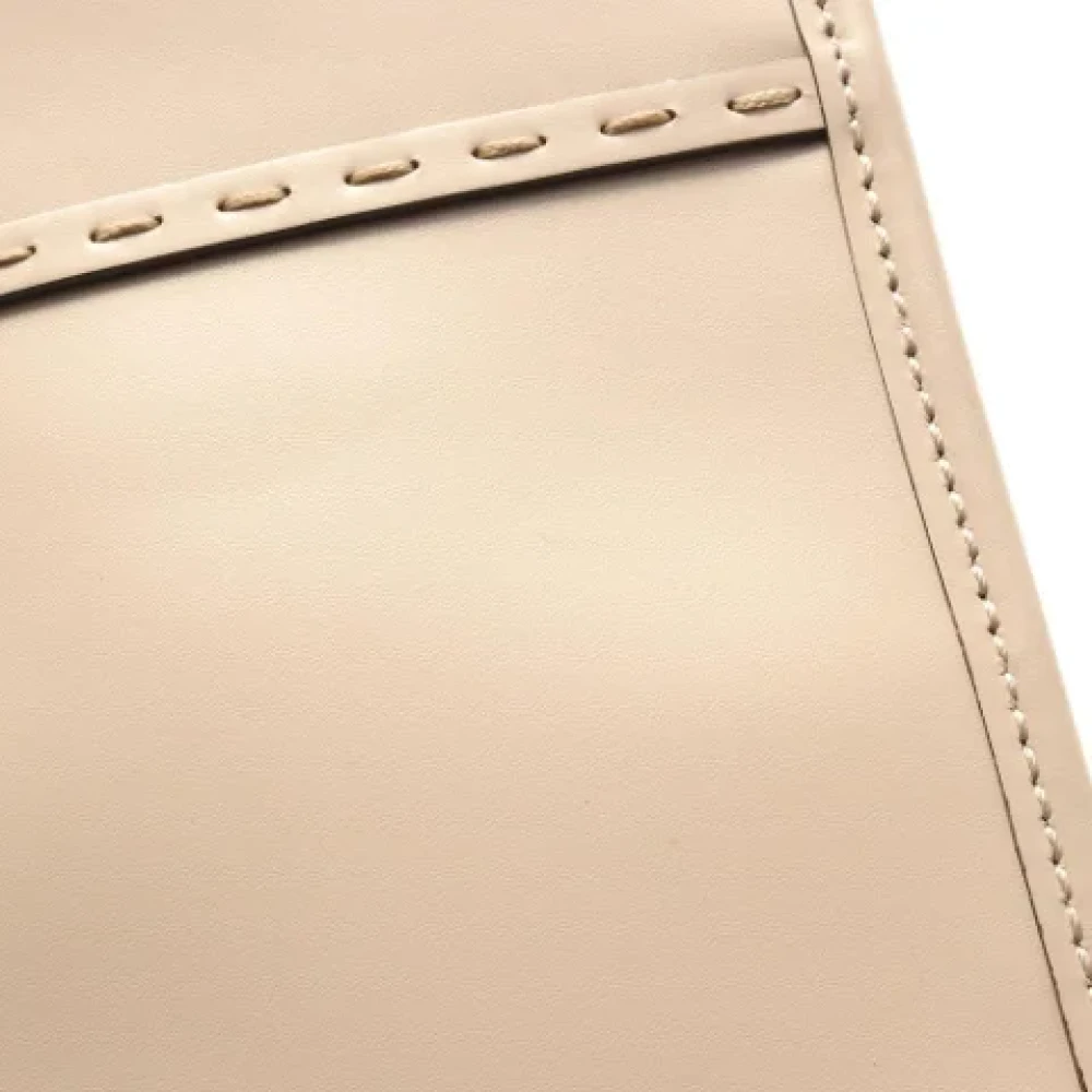 Fendi Vintage Pre-owned Leather handbags Beige Dames