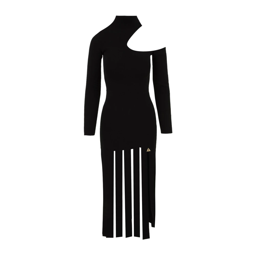 Akep Zwarte Elegante Jurk Black Dames