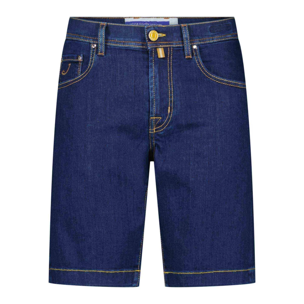 Jacob Cohën Stretch-Denim Shorts Made in Italy Blue Heren