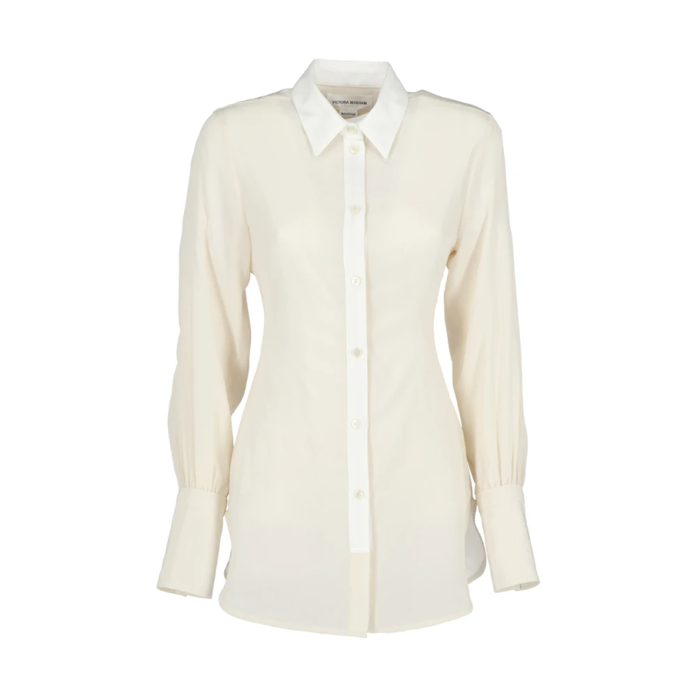 Victoria Beckham Stijlvol Contrast Blouse Beige Dames