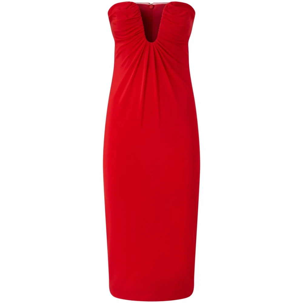 Pinko Damen Rot Es Trägerloses Midi-Kleid
