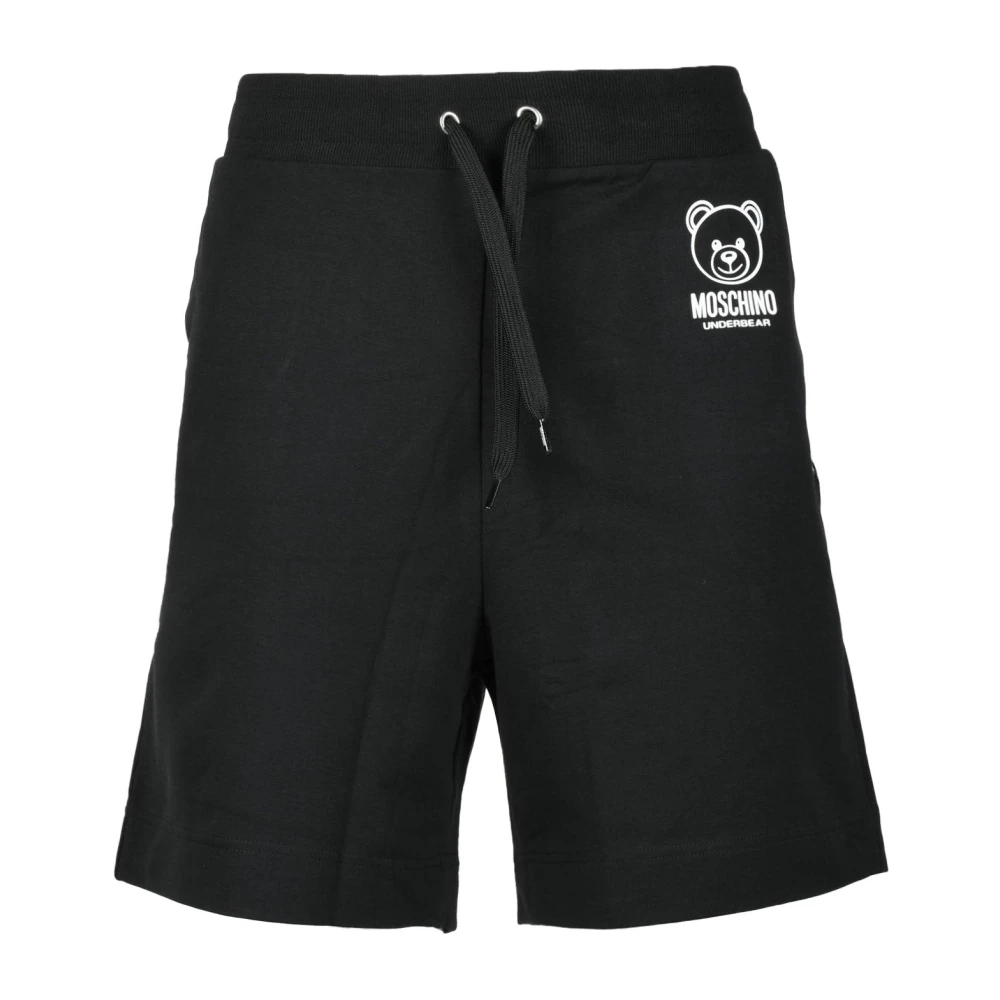 Moschino Katoen Elastaan Bermuda Ondergoed Shorts Black Heren