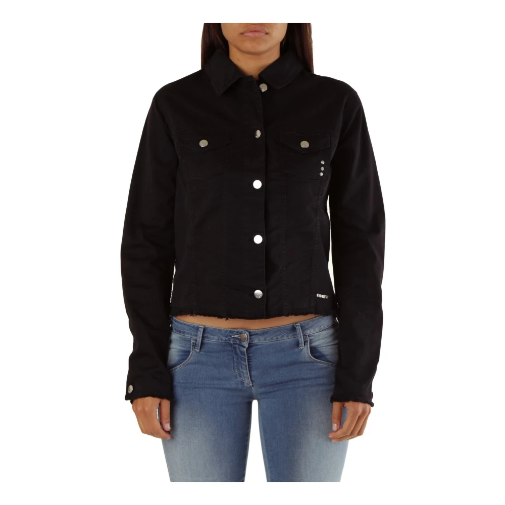 MET Zwarte Korte Denim Jas voor Vrouwen Black Dames