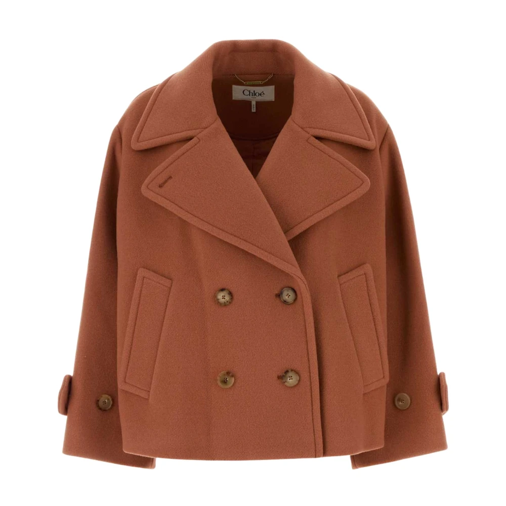 Chloé Pink Double-Breasted Button Jacket - Female - Double-Breasted Coats - Xs - Coats