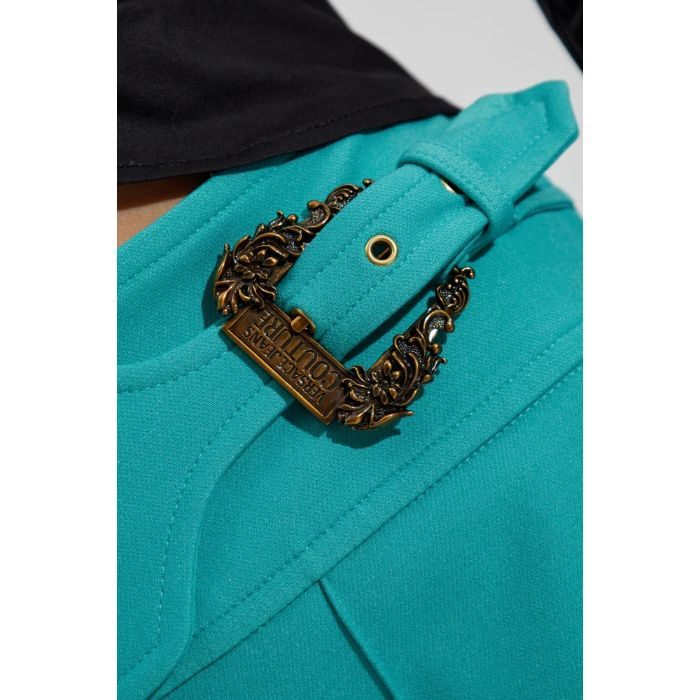 Versace Jeans Couture Broek met stiksels op de benen Blue Dames