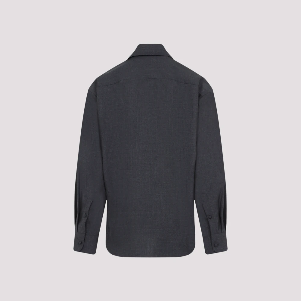 Valentino Luxe Grijs Wollen Shirt Aw24 Gray Heren
