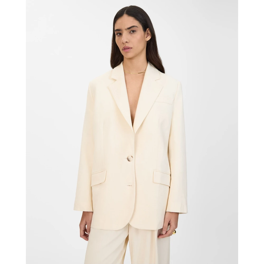 IVY OAK Oversized Single Breasted Blazer White Dames