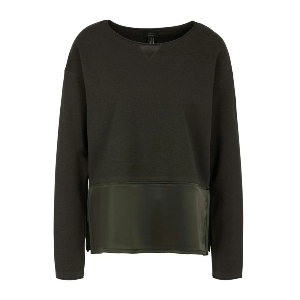Marc Cain Women's Black Cozy Knitted Jumper - Round-Neck Knitwear - Xl - Knitwear