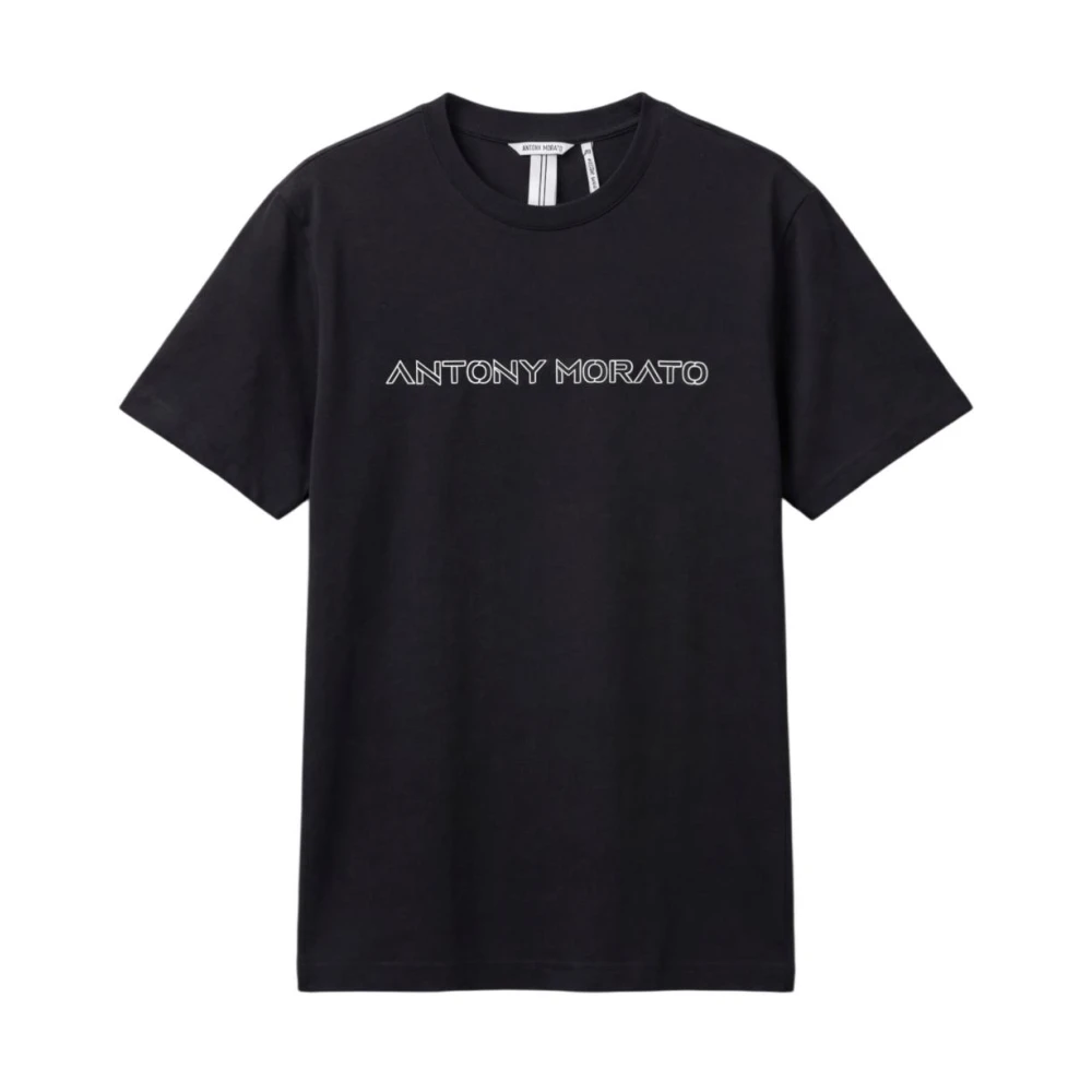 Antony Morato Men's Black T-Shirts, Xl, Geometric Logo T-Shirt