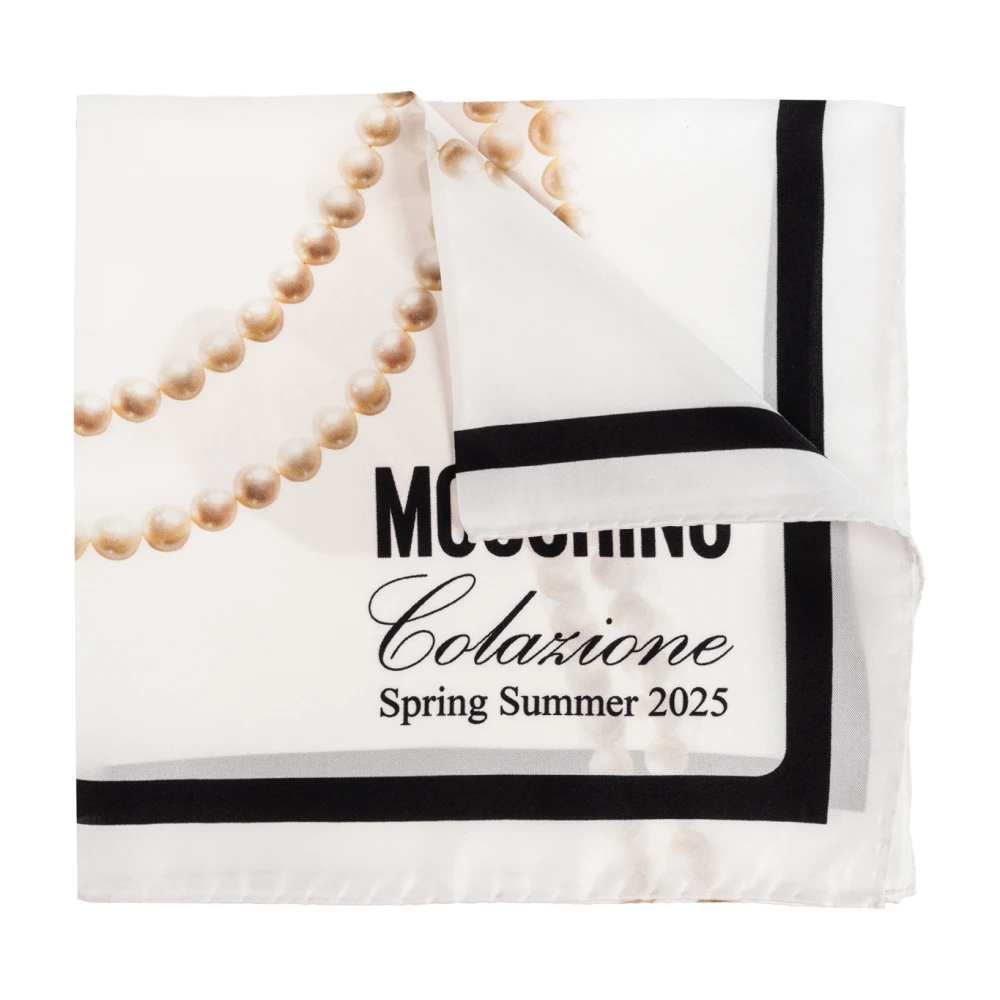 Moschino Zijden sjaal White Heren