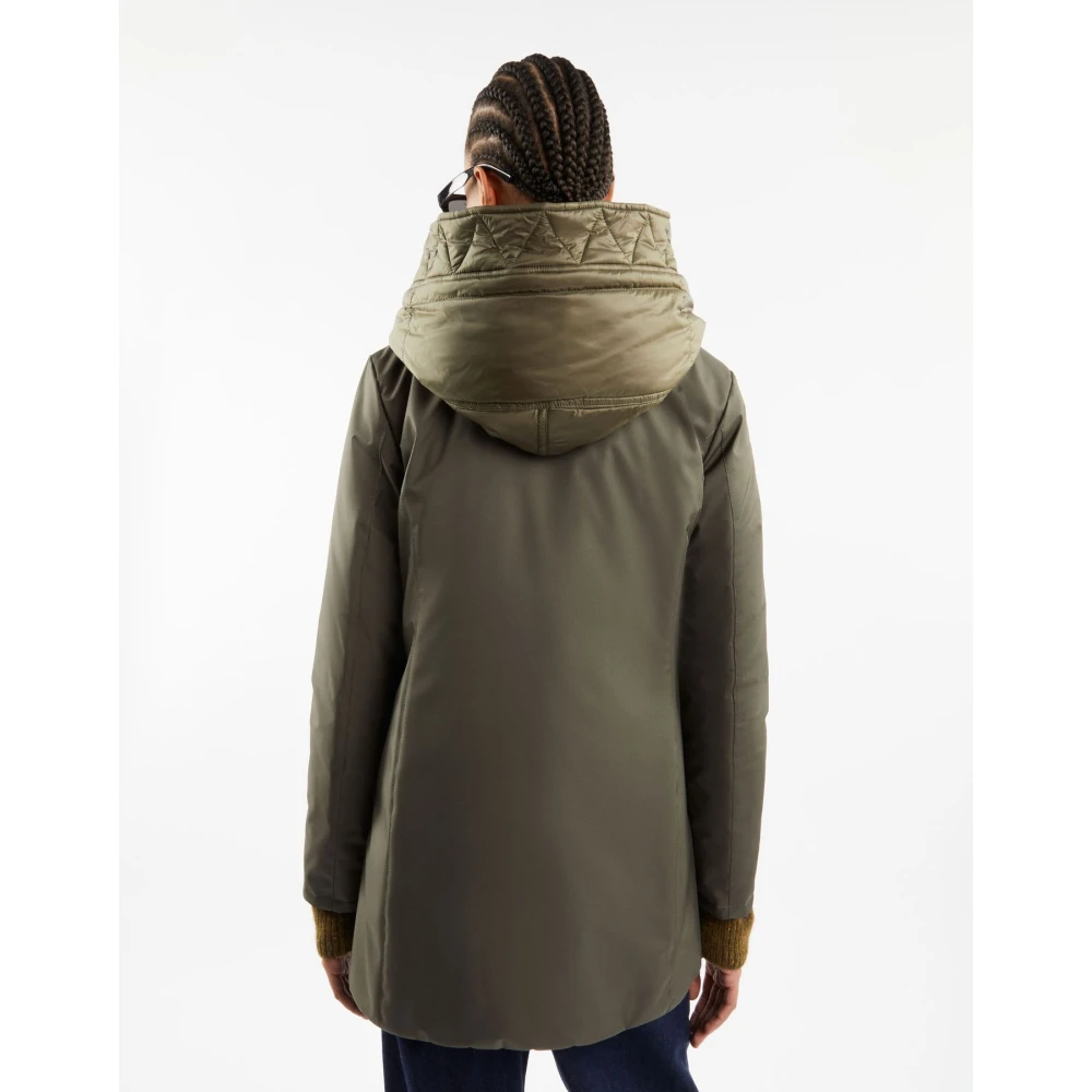 Fay Gabardine Toggle Coat Green Dames