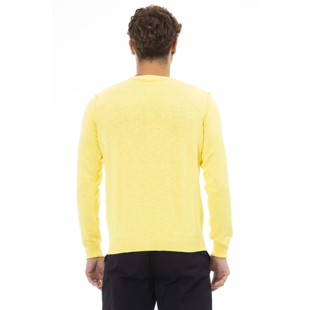 Baldinini Trendy Trui met Lange Mouwen en Voorzak Yellow Heren
