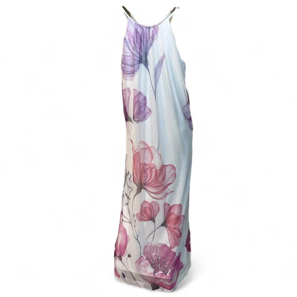 Ana Alcazar Mesh Maxi Jurk Origineel Roze Multicolor Dames