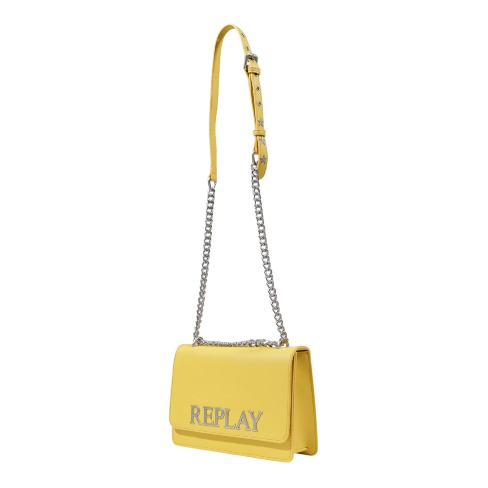 Replay Gele Schoudertas met Clipsluiting Yellow Dames