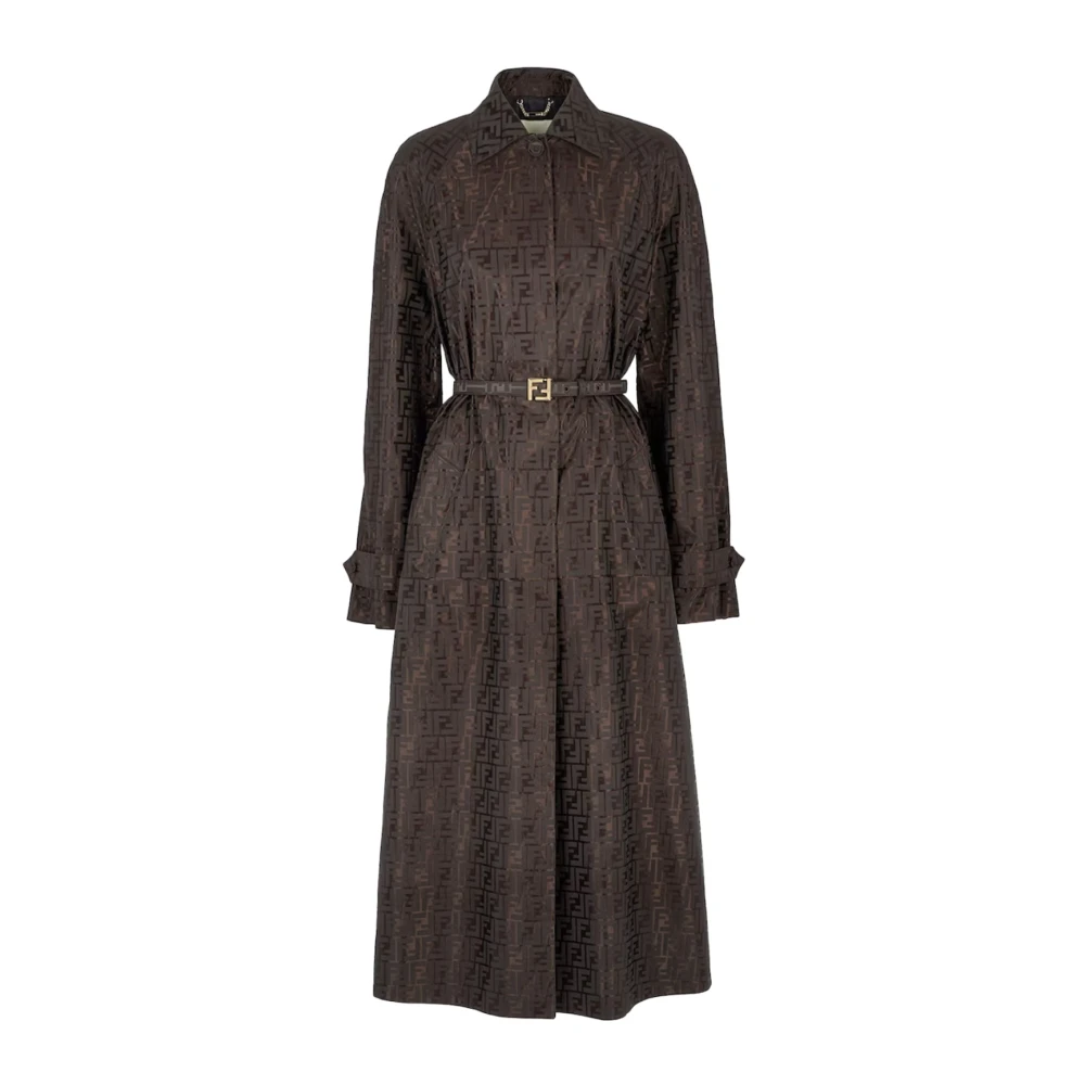 Fendi Bruine getailleerde jas met verborgen knopen Brown Dames