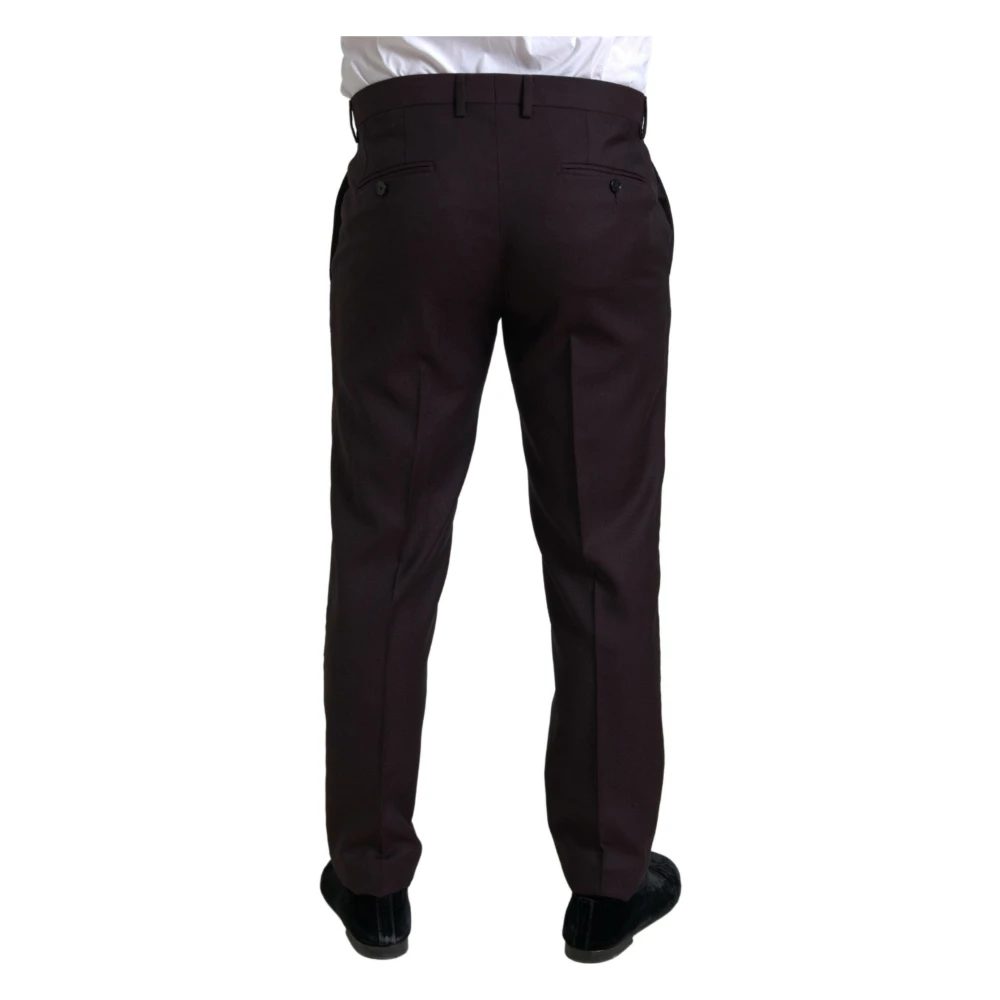 Dolce & Gabbana Maroon Martini Slim Fit Suit Set Brown Heren