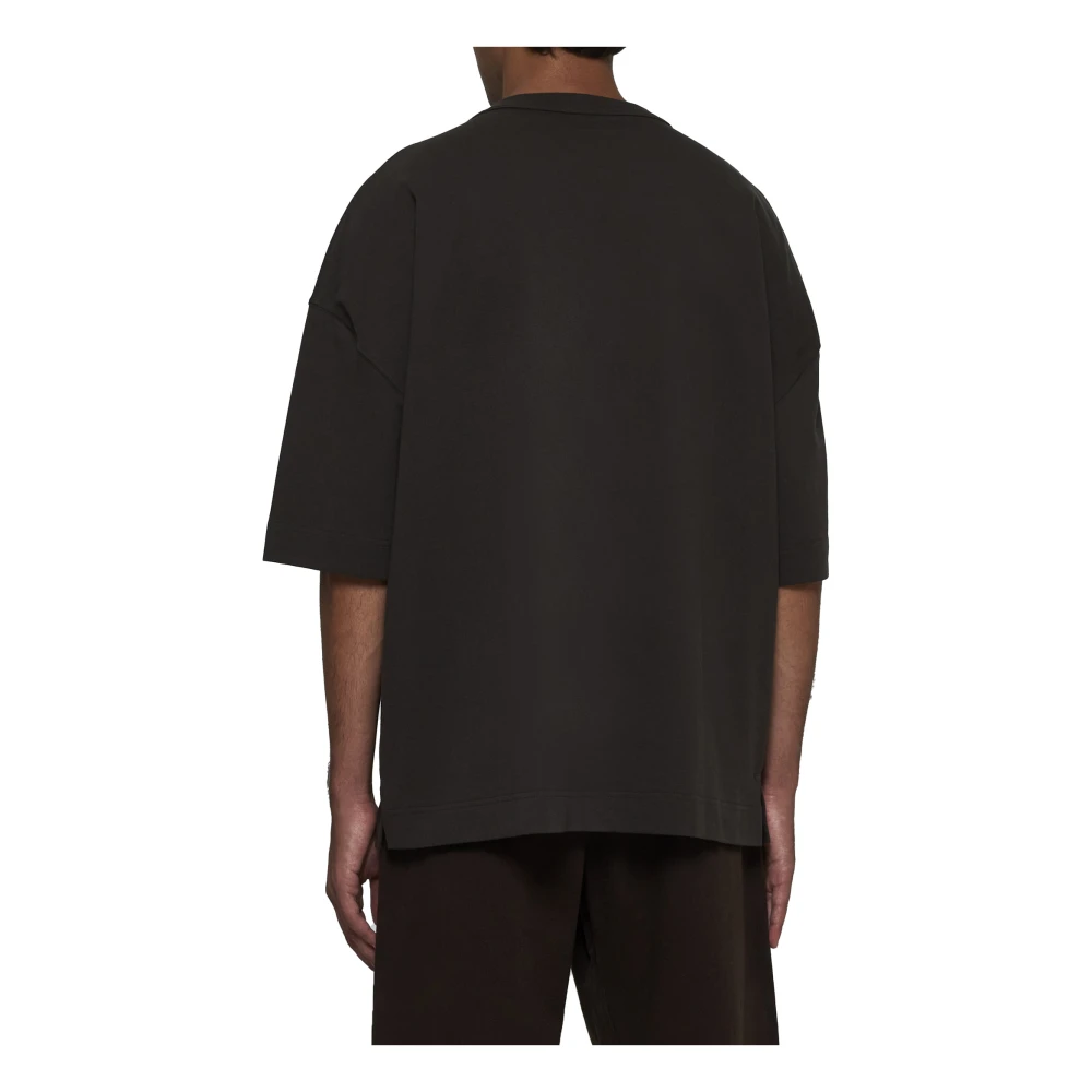 Lemaire Espresso Bruin Katoenen Crew Neck T-shirt Brown Heren