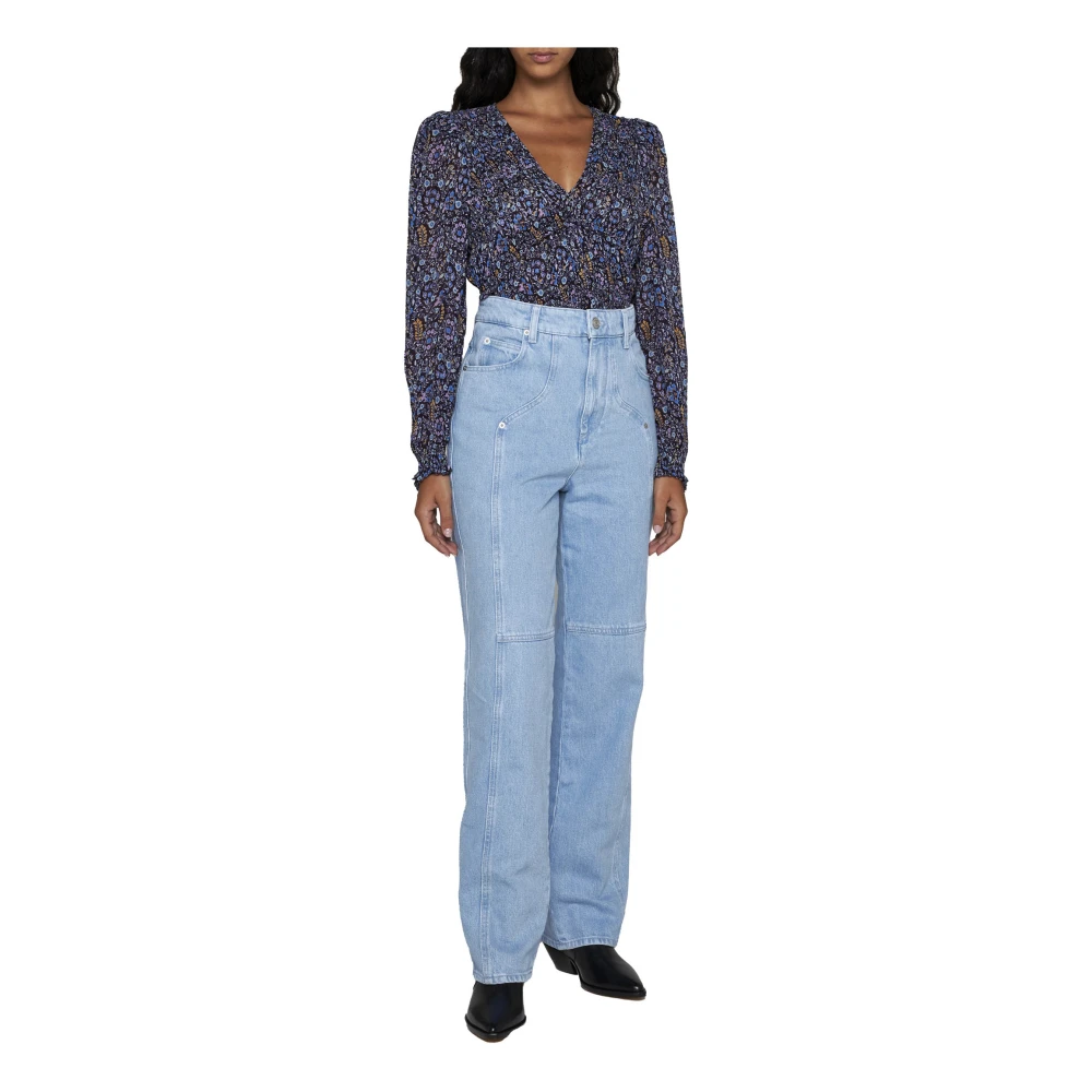 Isabel Marant Étoile Valeria Straight-Leg Blauwe Jeans Blue Dames