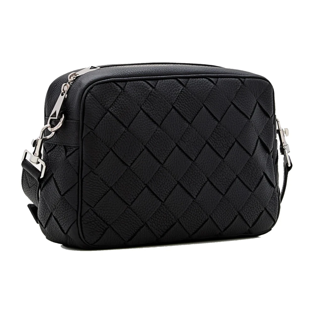 Bottega Veneta Intrecciato Schoudertas Leer Mannen Italië Black Dames