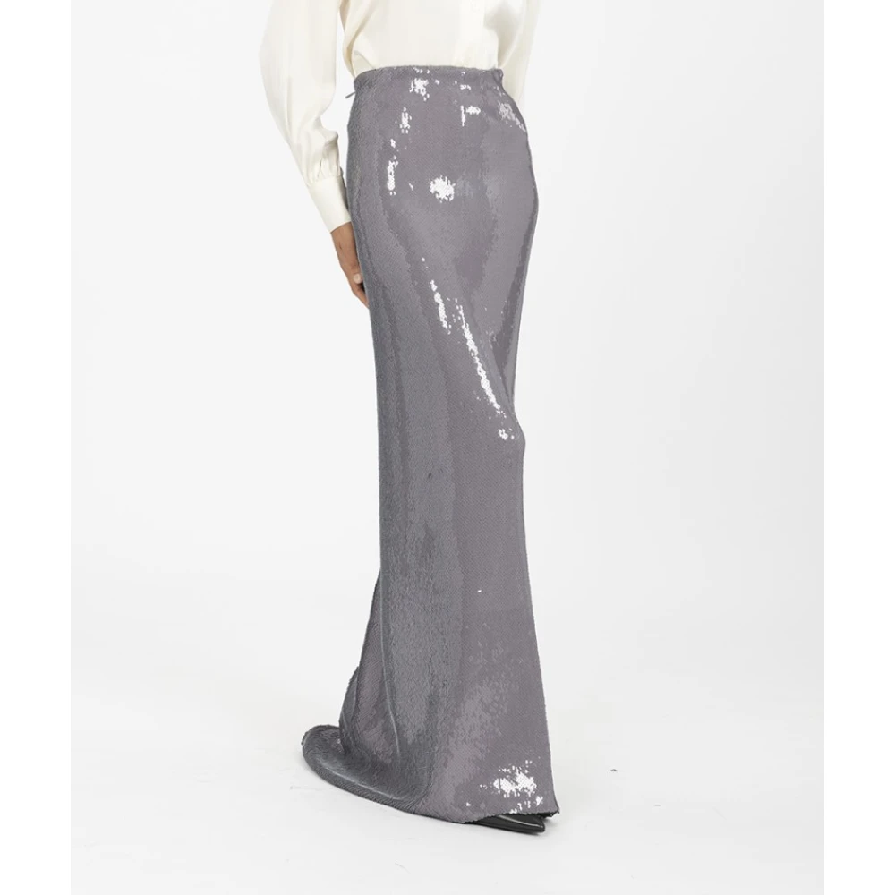 N21 Glanzende Lange Rok met Pailletten Gray Dames