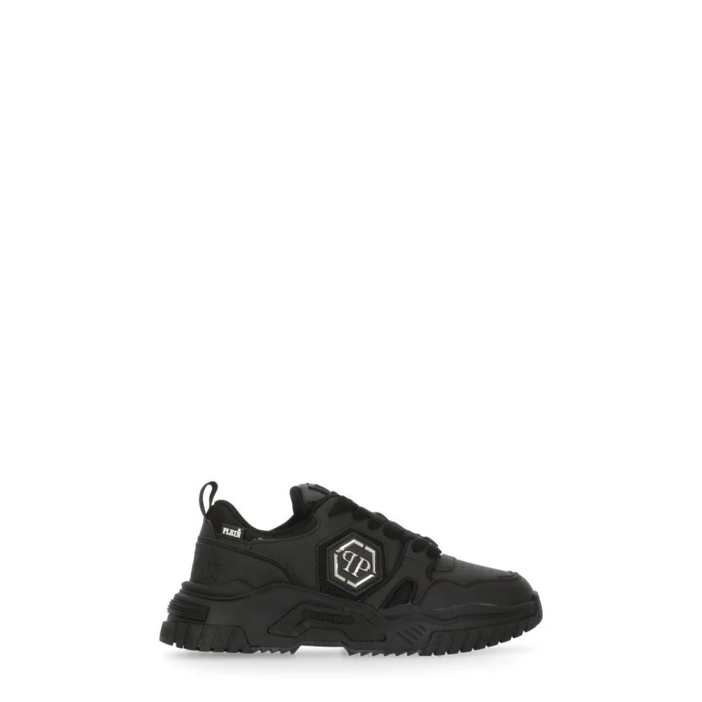 Philipp Plein Zwarte Sneakers met Hexagon Logo