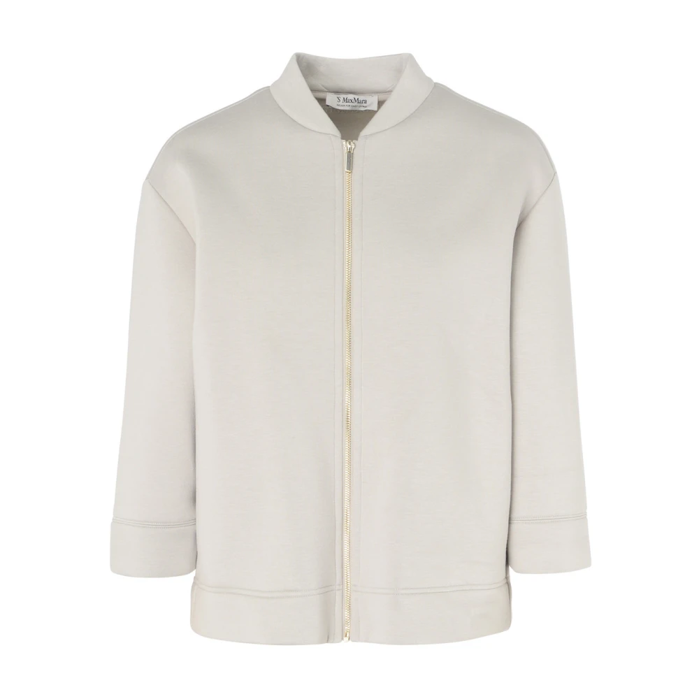Max Mara Ecru Viscose Jas Beige Dames