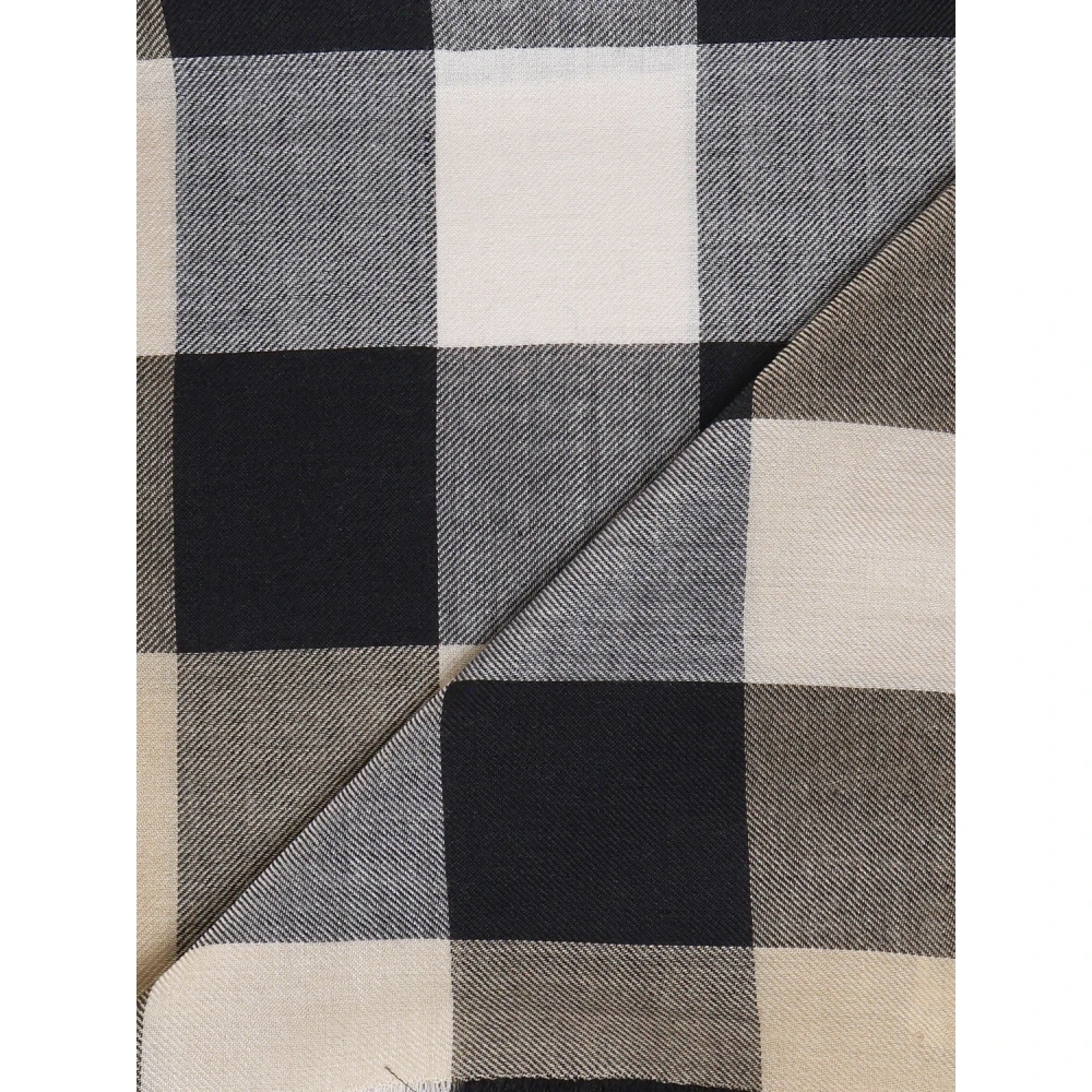 Burberry Luxe Geruit Patroon Zijden Sjaal Beige Unisex