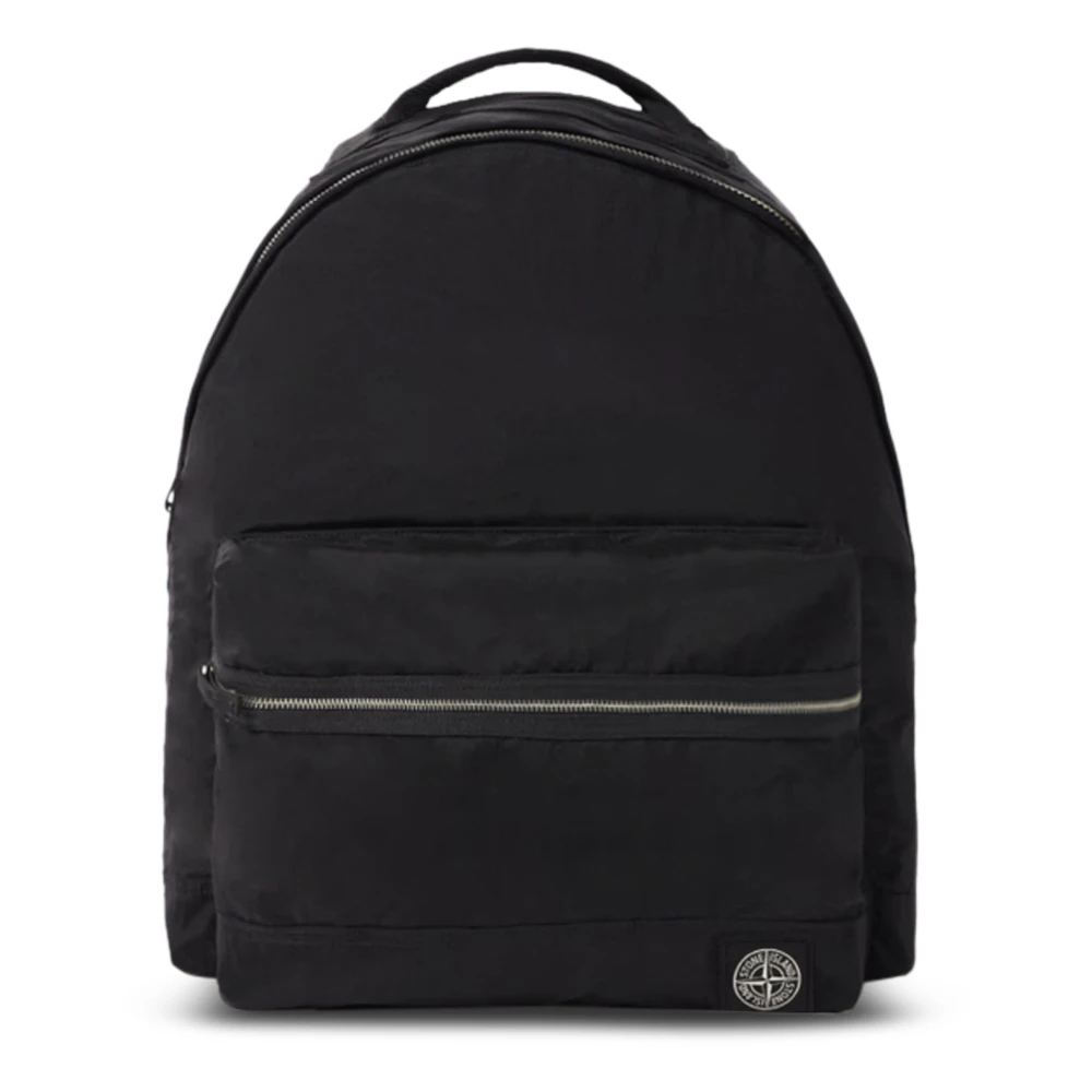 Stone Island Men's Black Logo Patch Shopping Bag - Backpacks - One Size - Bags