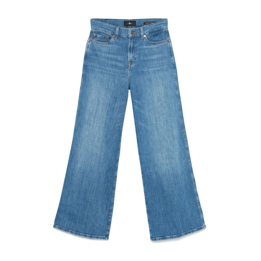 7 For All Mankind Indigo Fight Jeans met Verborgen Sluiting Blue Dames