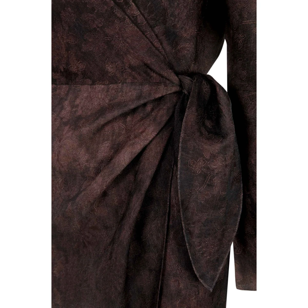 Cortana Malaysia bordeaux jacquard overslagjurk Red Dames